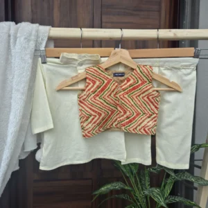 Kurta Pajama with Lehriya Print Jacket scaled